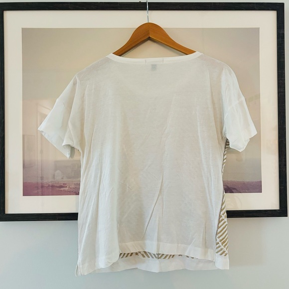 J. Crew Embroidered Herringbone T-Shirt In Grey Small - Picture 9 of 9